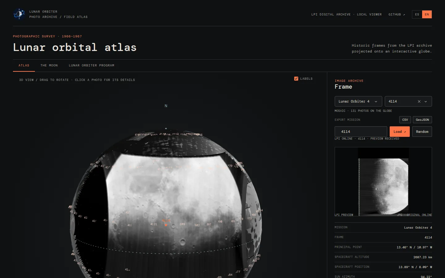Mission 4 frames covering the whole near side of the Moon